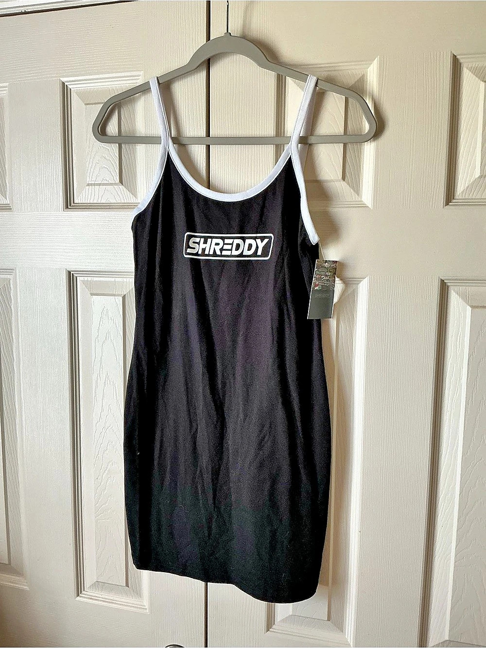 Shreddy Lyfe Women's Body-con Dress in Black & White Size Large NWT